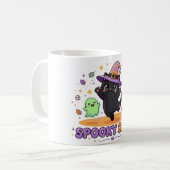 かわいい黒猫魔女ハロウィン コーヒーマグカップ (正面左)