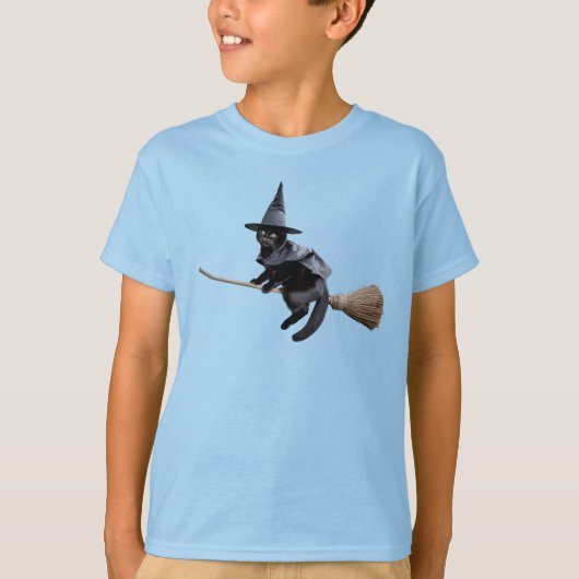 かわいい黒猫魔女 キッズ Tシャツ (正面)