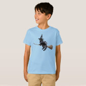 かわいい黒猫魔女 キッズ Tシャツ (正面フル)