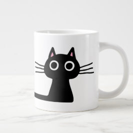 かわいい黒猫 | おもしろネコ ジャンボコーヒーマグカップ