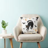 かわいい黒猫&こうもりハロウィーンパターンスローピロ クッション (椅子)