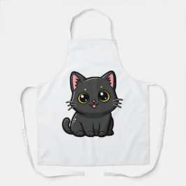 かわいい黒猫 エプロン