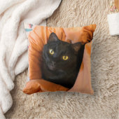 かわいい黒猫 クッション (ブランケット)