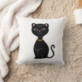 かわいい黒猫 クッション (ブランケット)