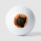 かわいい黒猫 ゴルフボール (正面)