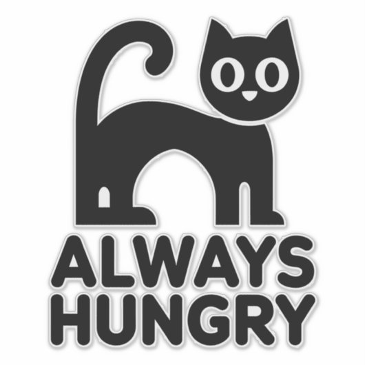 かわいい黒猫 シール (正面)