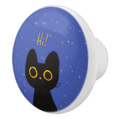 かわいい黒猫 セラミックノブ (右)