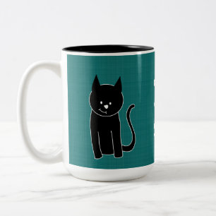 かわいい黒猫 ツートーンマグカップ
