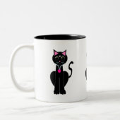 かわいい黒猫 ツートーンマグカップ (左)