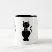 かわいい黒猫 ツートーンマグカップ (中央)