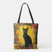 かわいい黒猫 トートバッグ (裏面)