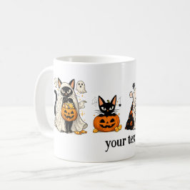 かわいい黒猫 ハロウィン コーヒー ゴースト パンプキン コーヒーマグカップ