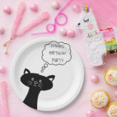 かわいい黒猫 – パーソナライズされた紙プレート ペーパープレート (パーティー)