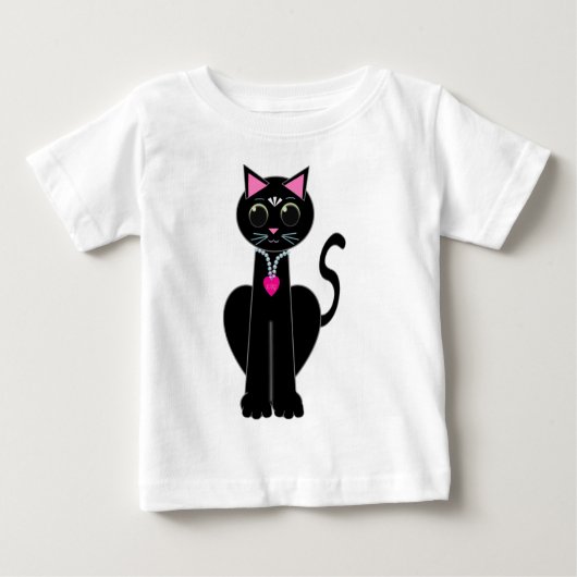 かわいい黒猫 ベビーTシャツ (正面)