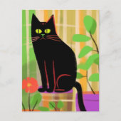 かわいい黒猫 ポストカード (正面)