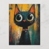 かわいい黒猫 ポストカード (正面)