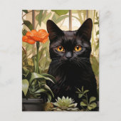 かわいい黒猫 ポストカード (正面)