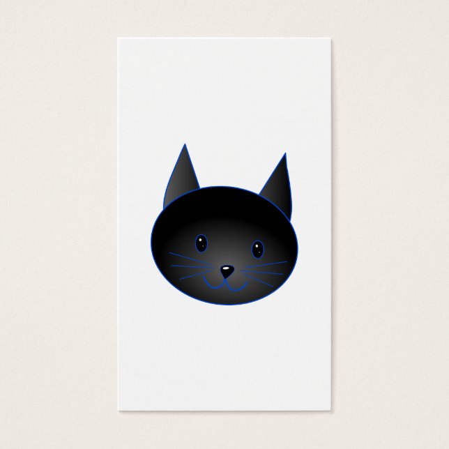 かわいい黒猫。猫漫画イラストレーション。 (正面)