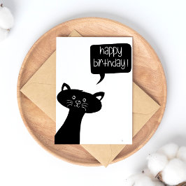 かわいい黒猫 - 誕生日ポストカード ポストカード