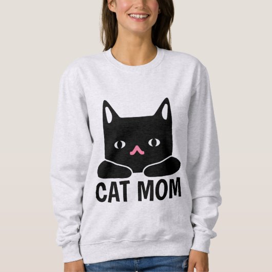 かわいい黒猫 – CAT MOM Tシャツ (正面)