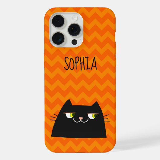 かわいい黒猫  iPhoneケース (裏面)