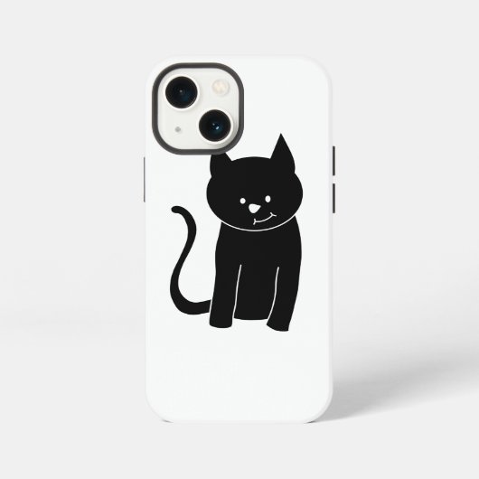 かわいい黒猫 iPhoneケース (裏面)