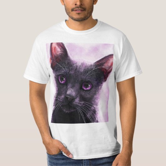 かわいい黒猫 Tシャツ (正面)
