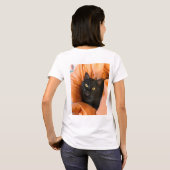 かわいい黒猫 Tシャツ (裏面フル)