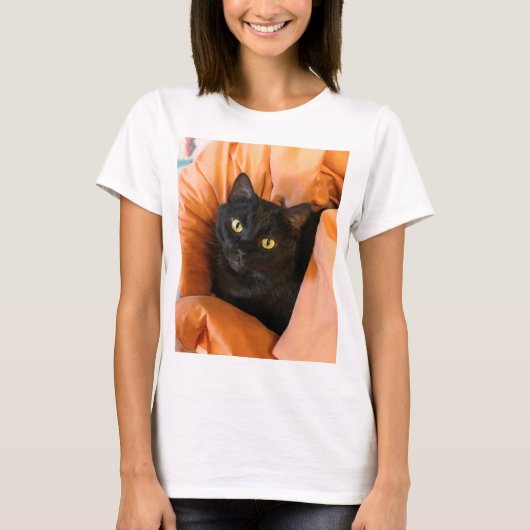 かわいい黒猫 Tシャツ (正面)