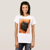 かわいい黒猫 Tシャツ (正面フル)