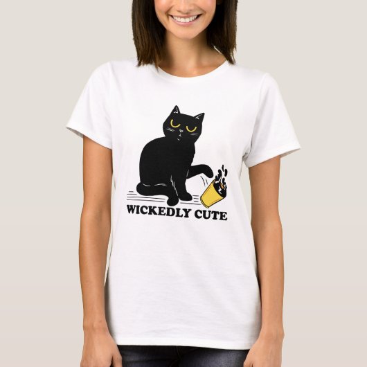 かわいい黒猫 Tシャツ (正面)