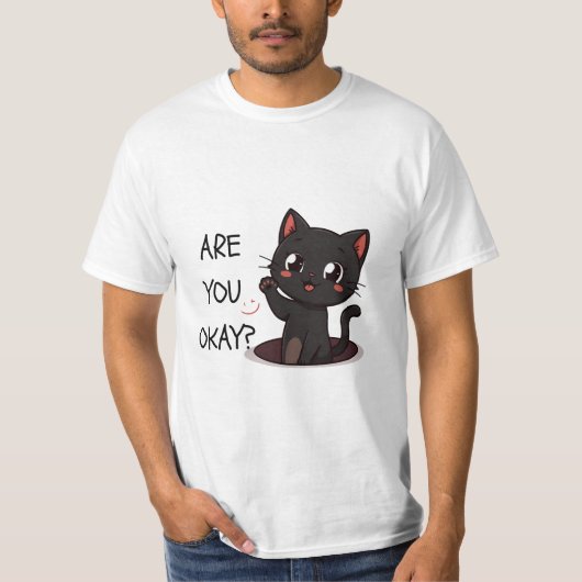 かわいい黒猫Tシャツ Tシャツ (正面)