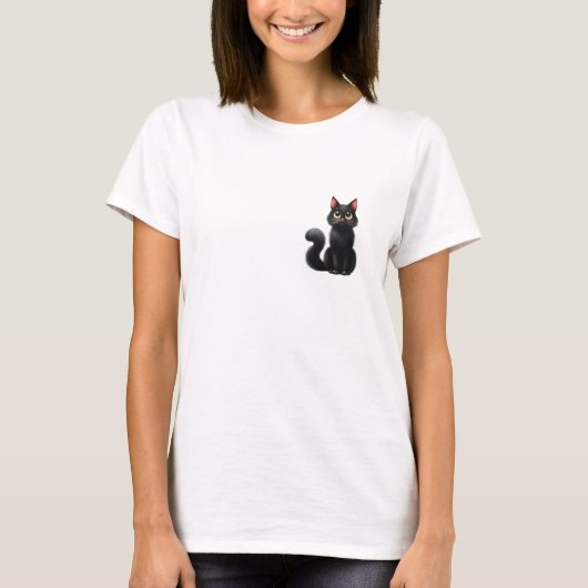 かわいい黒猫Tシャツ Tシャツ (正面)