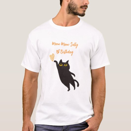 かわいい黒猫Tシャツ Tシャツ (正面)