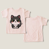 かわいい黒白かわいい子猫 (デザイン正面&裏面)