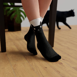かわいい黒白の子猫のオリジナルソックス ソックス