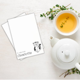 かわいい黒白の漫画ねこ名前 ポストイット