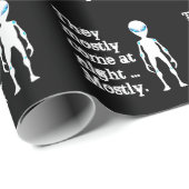 かわいい黒白エイリアンの名言 ラッピングペーパー (ロールコーナー)