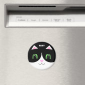 かわいい黒白タキシード猫幸せな顔 マグネット (インサイチュ (食洗機))