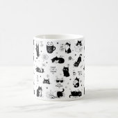 かわいい黒白柄の猫好きマグカップ コーヒーマグカップ (中央)