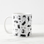 かわいい黒白柄の猫好きマグカップ コーヒーマグカップ (左)