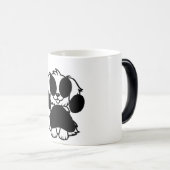 かわいい黒白犬マグカップ モーフィングマグカップ (正面右)