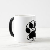 かわいい黒白犬マグカップ モーフィングマグカップ (正面左)