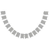 かわいい黒白猫のパターン バンティングフラッグ (全)