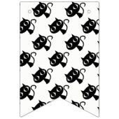 かわいい黒白猫のパターン バンティングフラッグ (第3の旗)