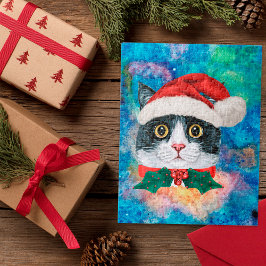 かわいい黒白猫のホリデークリスマスギフト ジグソーパズル