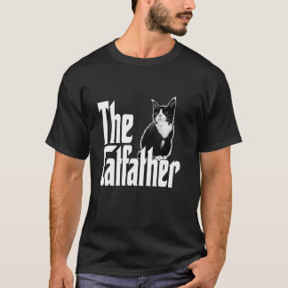 かわいい黒白猫の猫父 Tシャツ