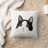 かわいい黒白猫 クッション (ブランケット)