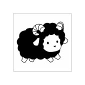かわいい黒羊の雄羊 ラバースタンプ (インプリント)
