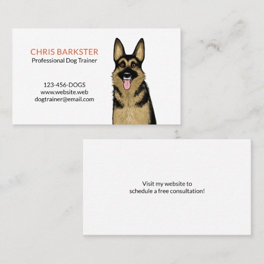 かわいい黒褐色のドイツの羊飼い犬 名刺 (正面/裏面)